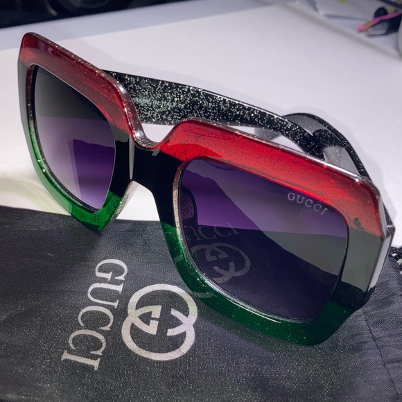 GUCCI GG0083S Authentic Sunglasses RedBlackGreen - Picture 6 of 13